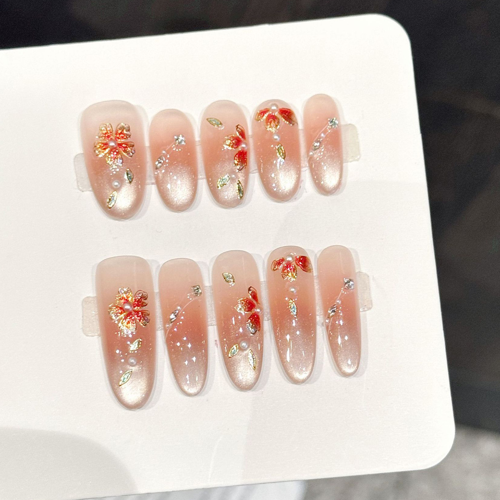 10pcs Handmade Fake Nails Pres - Nail Art Aesthetic recension och pris