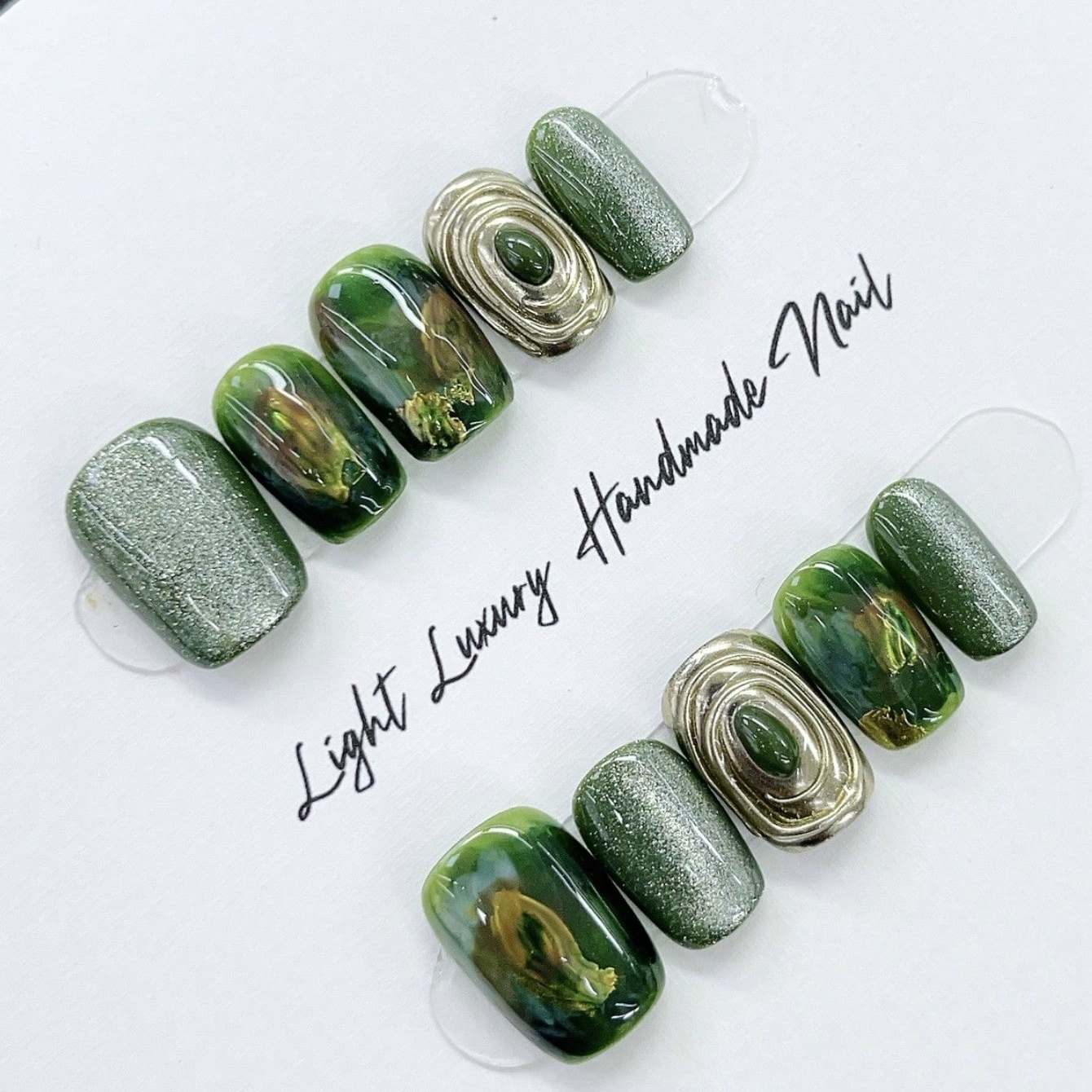 10pcs pure hand pressed short  - Nail Art Aesthetic recension och pris