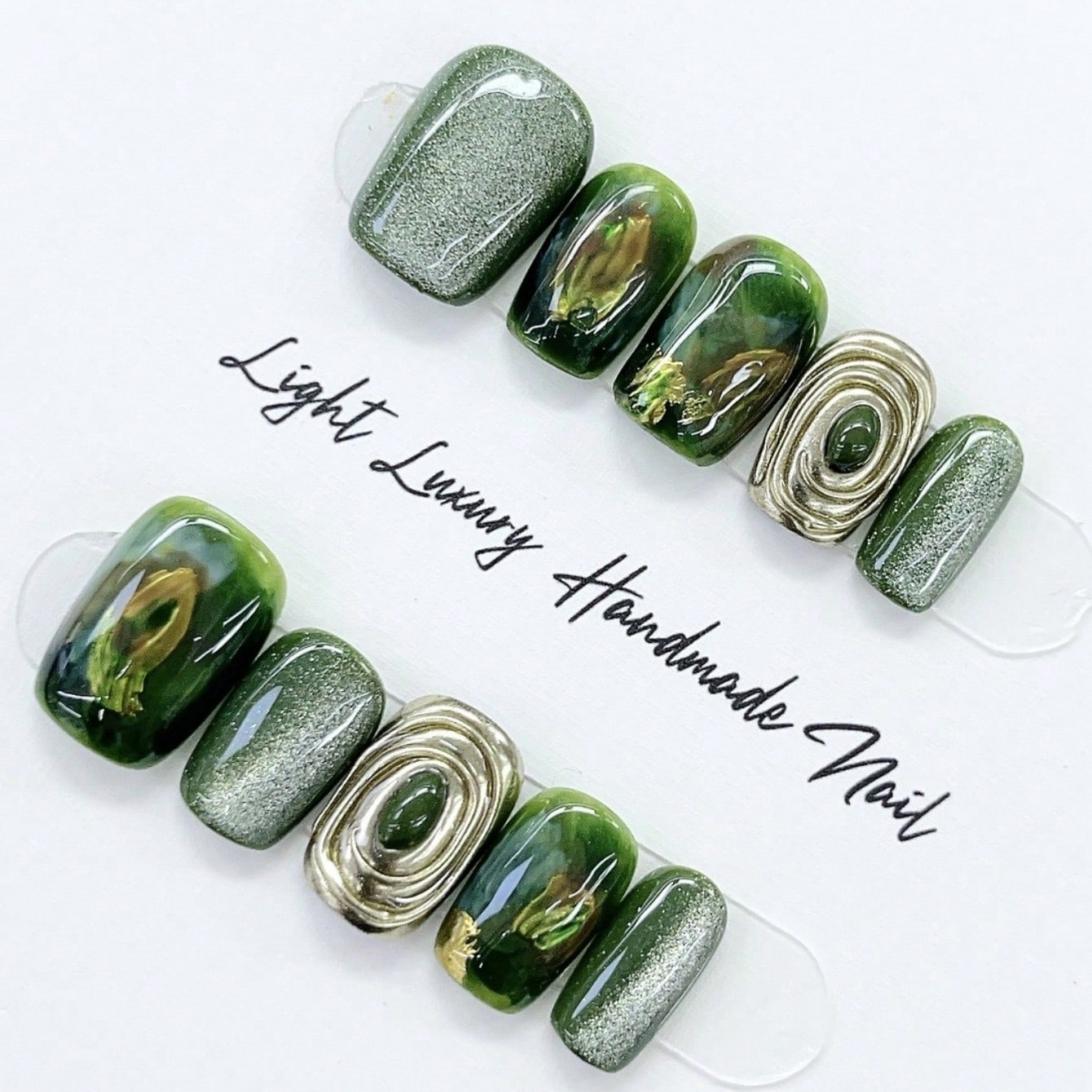 10pcs pure hand pressed short  - Nail Art Aesthetic recension och pris