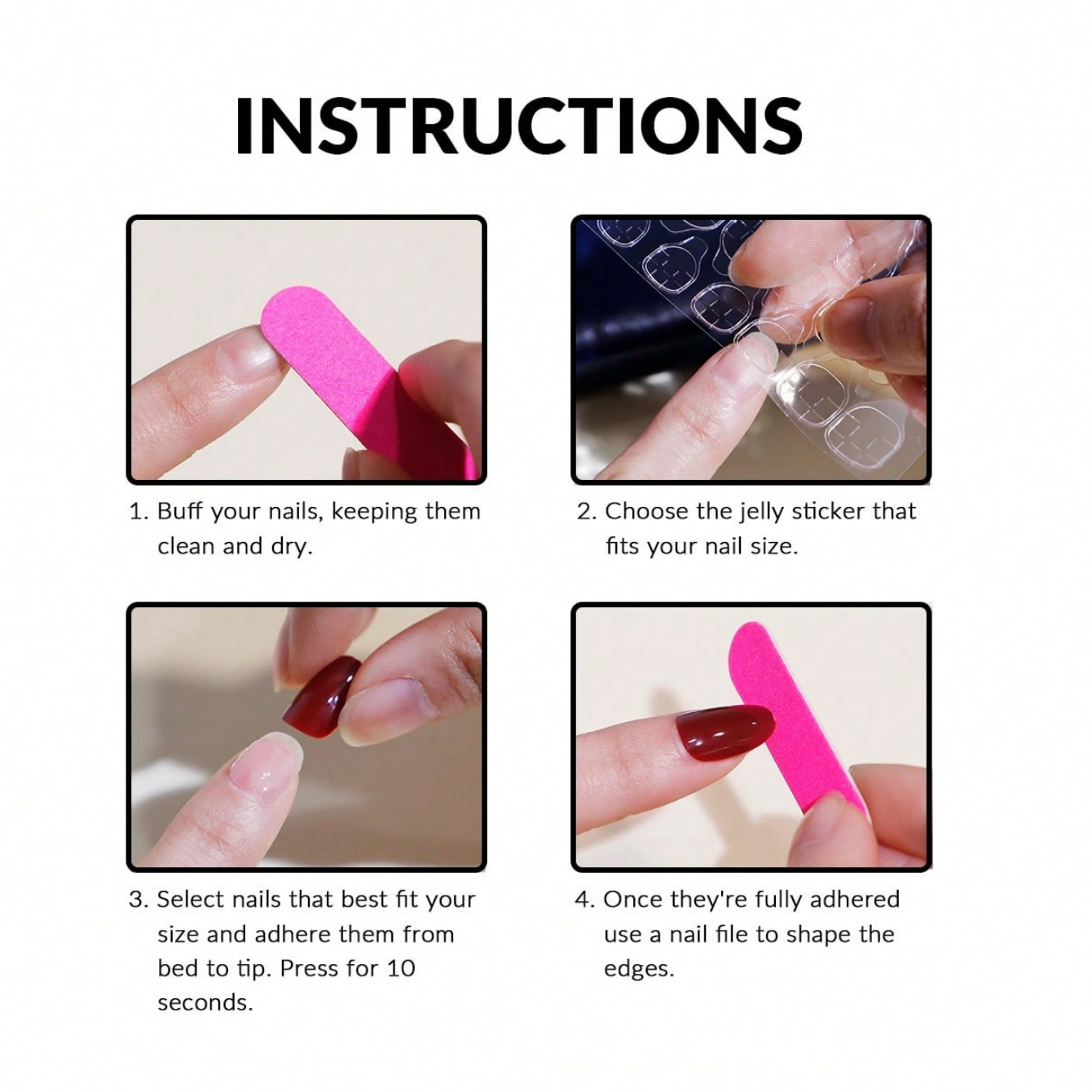 10pcs pure hand pressed short  - Nail Art Aesthetic recension och pris