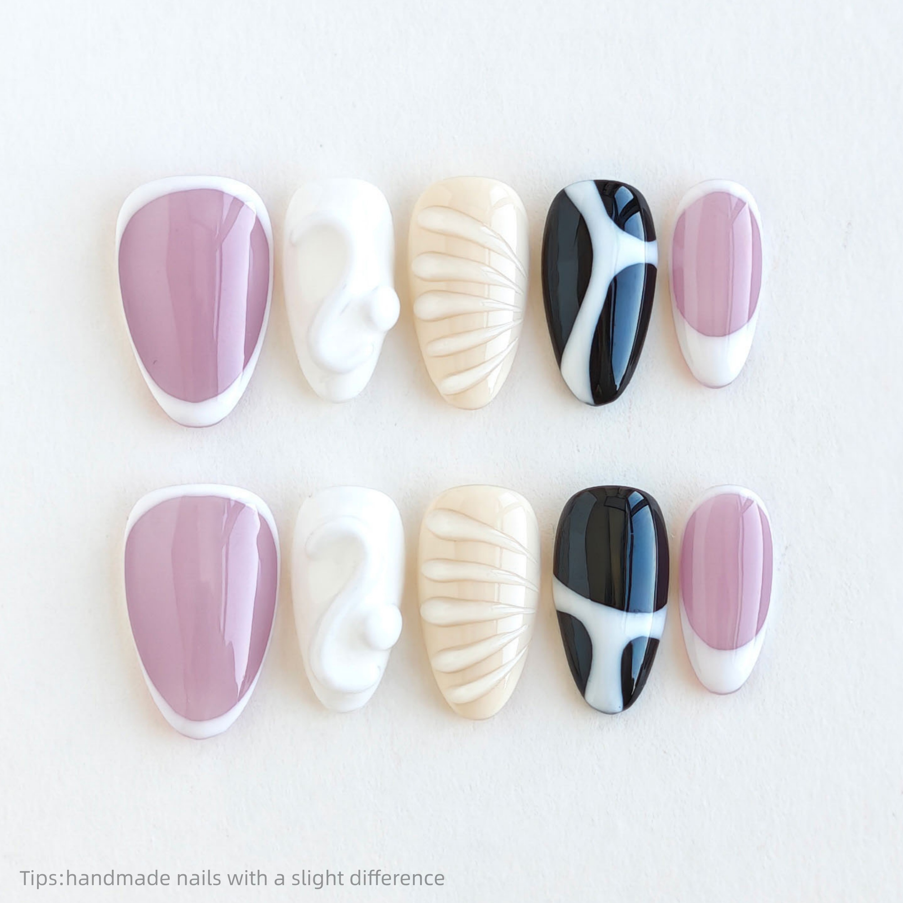 10pcs Handmade Colorful Block  - Nail Art Full Color recension och pris