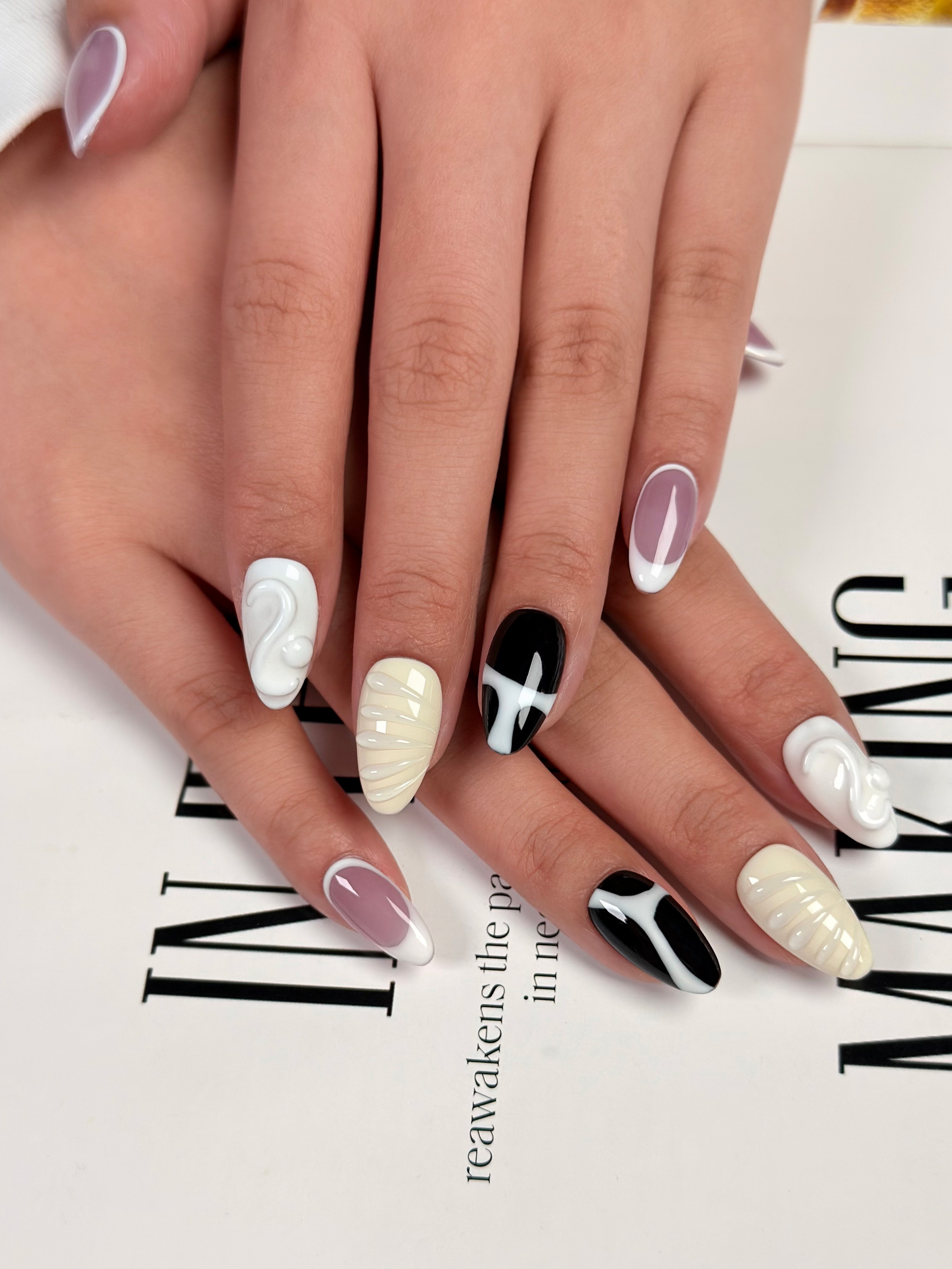 10pcs Handmade Colorful Block  - Nail Art Full Color recension och pris