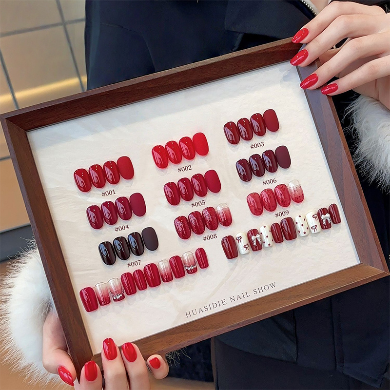 9-Color Wine Red Sticky Solid  - Nail Art Red Wine recension och pris